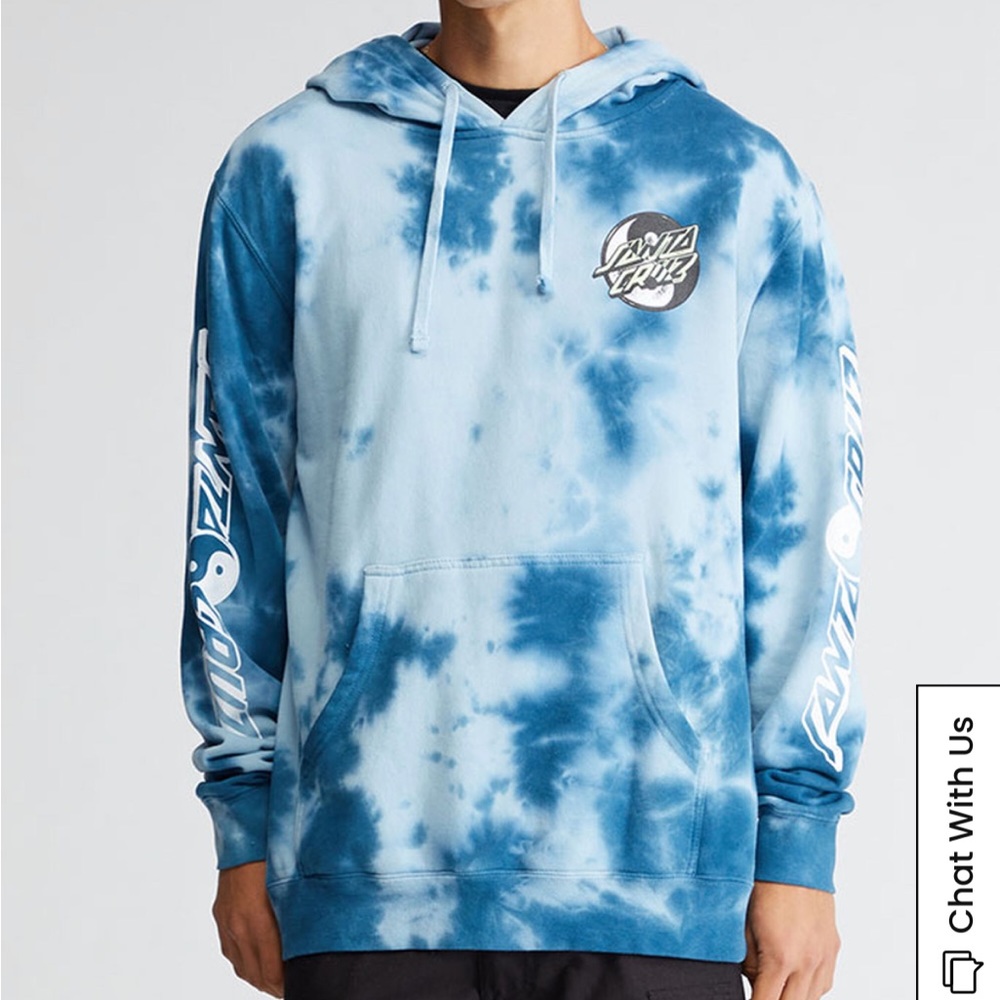 Santa Cruz Yin Yang Blue Tie Dye Hoodie